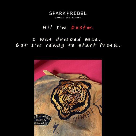 Upcycled Graffiti Tiger Coat – Hand-Painted Sustainable Art Jacket - Picture 10 of 12